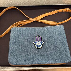 Lucky Brand 2 in 1 Evil Eye Denim Leather Crossbody Purse - NWOT